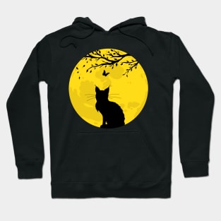 Black Cat Yellow Moon Hoodie